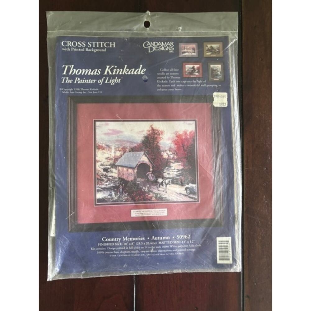 VTG 1996 Thomas Kinkade Country Memories Cross Stitch Kit 50962 Candamar